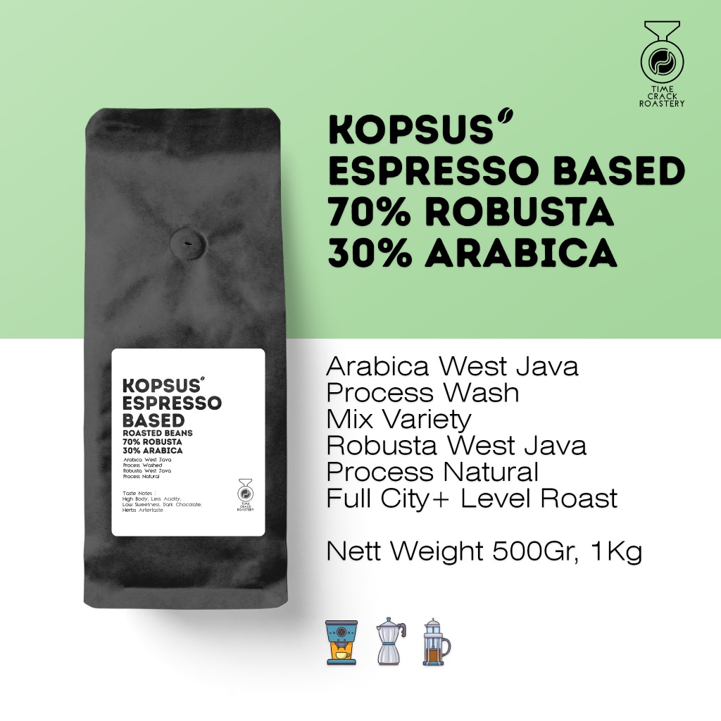 

Kopsus Espresso Based 70% Robusta 30% Arabica Roasted Beans / Biji Kopi Matang / House Blend Coffee