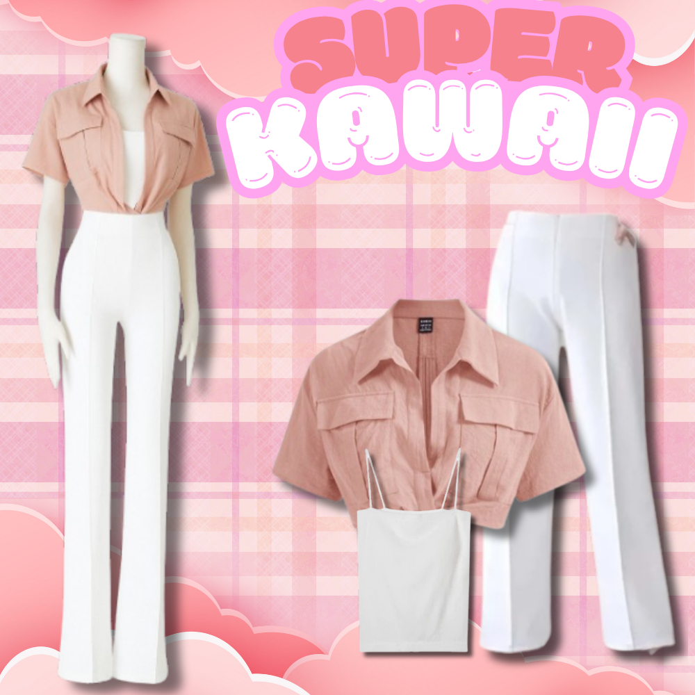 Tank Top Wanita Korean Style - Outfit Korean Style ( Kemeja + Celana + Taktop ) Setelan Set Wanita