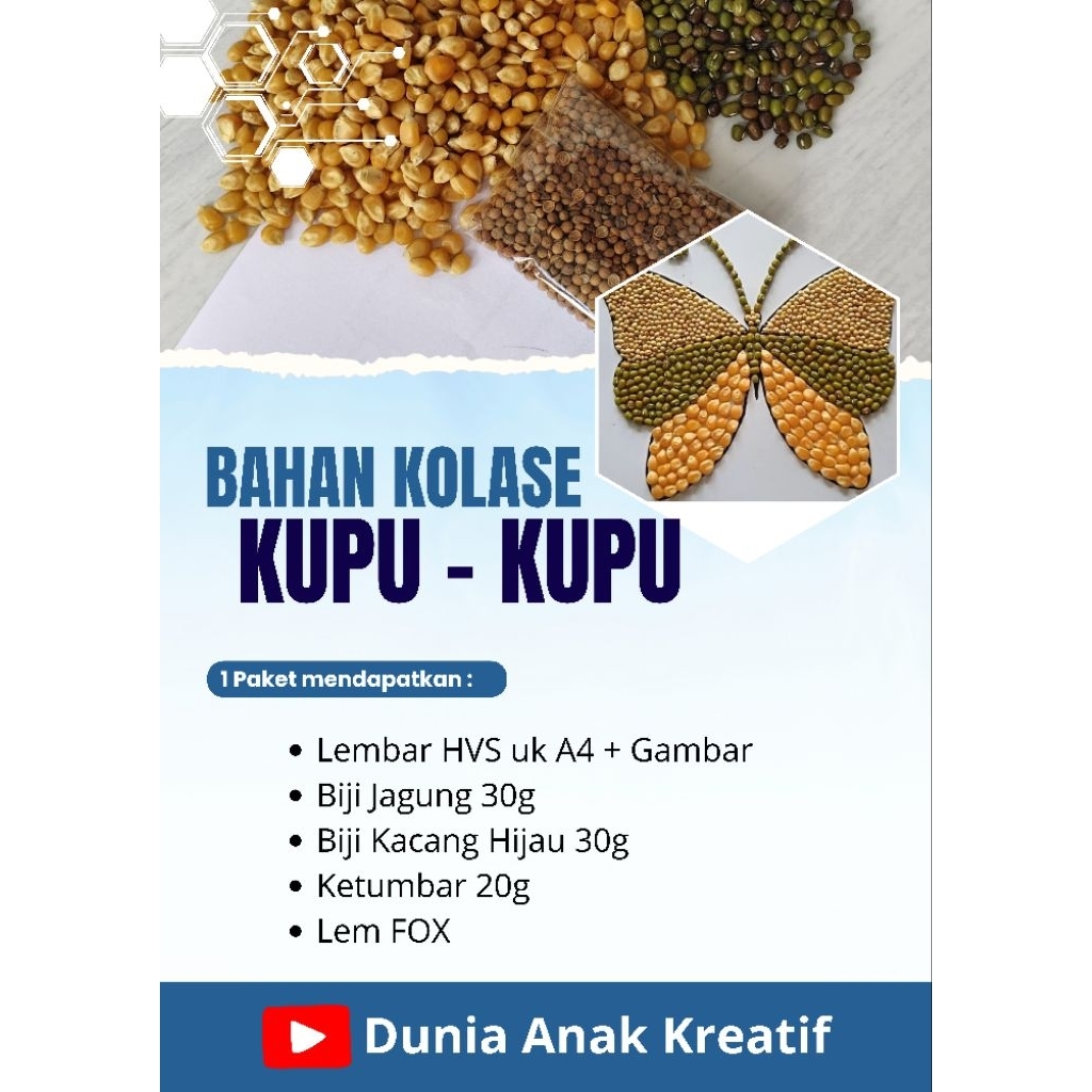 BAHAN KOLASE KUPU-KUPU DARI BIJI-BIJIAN