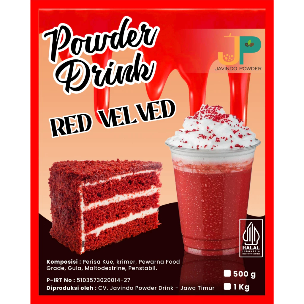 

JAVINDO Bubuk minuman Rasa Red Velved / Red Velvet 1Kg / 1 Kg Reguler - Javindo Powder