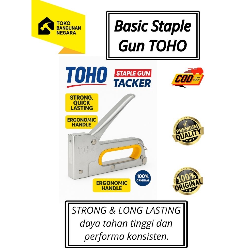 

Staples Tembak TOHO | Staple Gun Tacker | Alat Staple Tembak TOHO Professional Tools