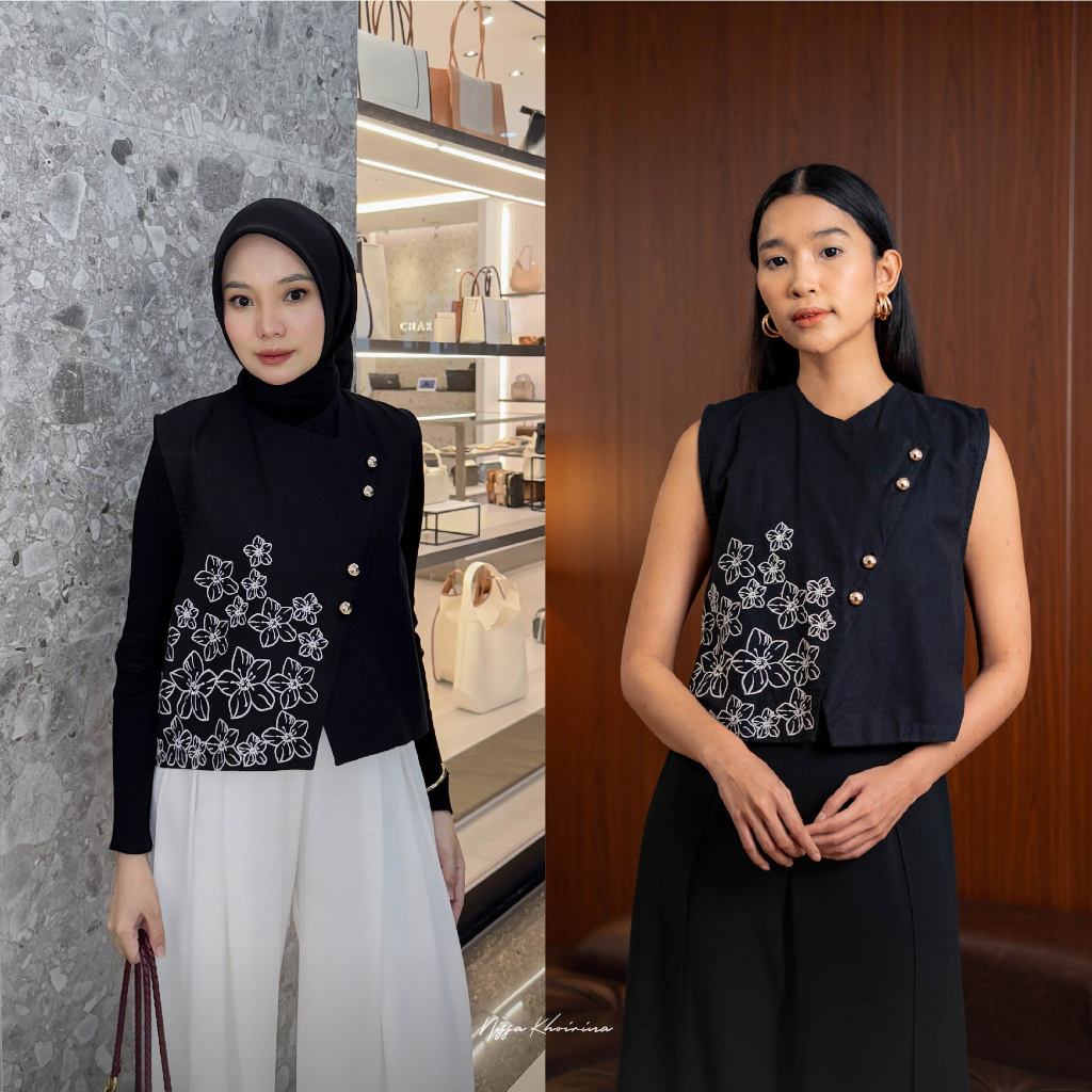 Bynissa - SALVIA VEST - Outerwear - Outer - Vest - Linen - Bordir - Embroidery