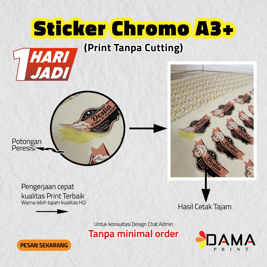 

Cetak Stiker 1 Hari Jadi / Stiker Cromo A3+ / Stiker Cromo Tanpa Cutting / Stiker Cromo 1 Hari Jadi