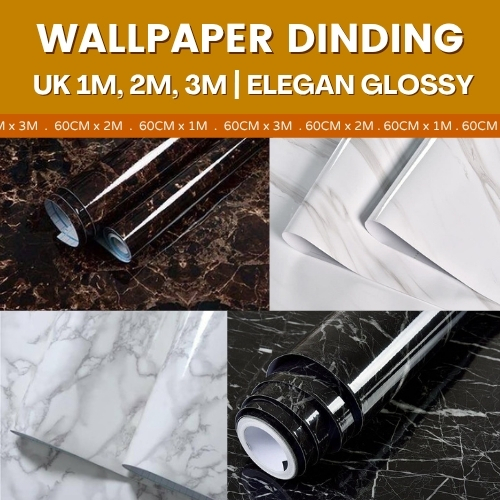 Stiker Dinding Dapur Marmer Wallpaper Kitchen Set Walpeper Sticker Dinding Motif Marmer Glossy