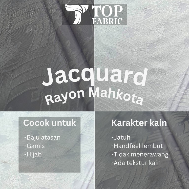 Kain Jacquard Rayon Mahkota Premium Motif baju koko rok 0.5 meter
