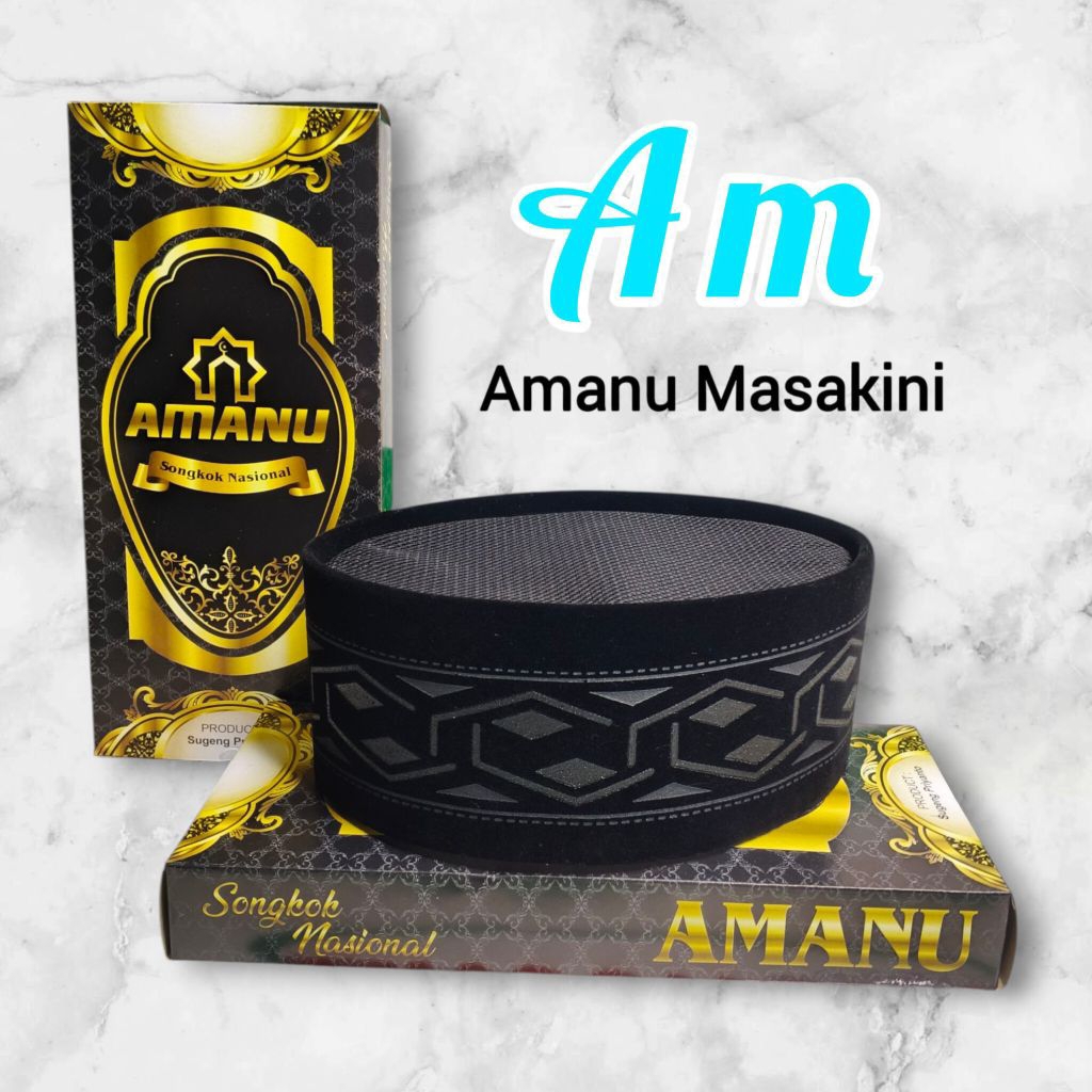 Songkok full AC motif 3D batik hitam/peci 3D