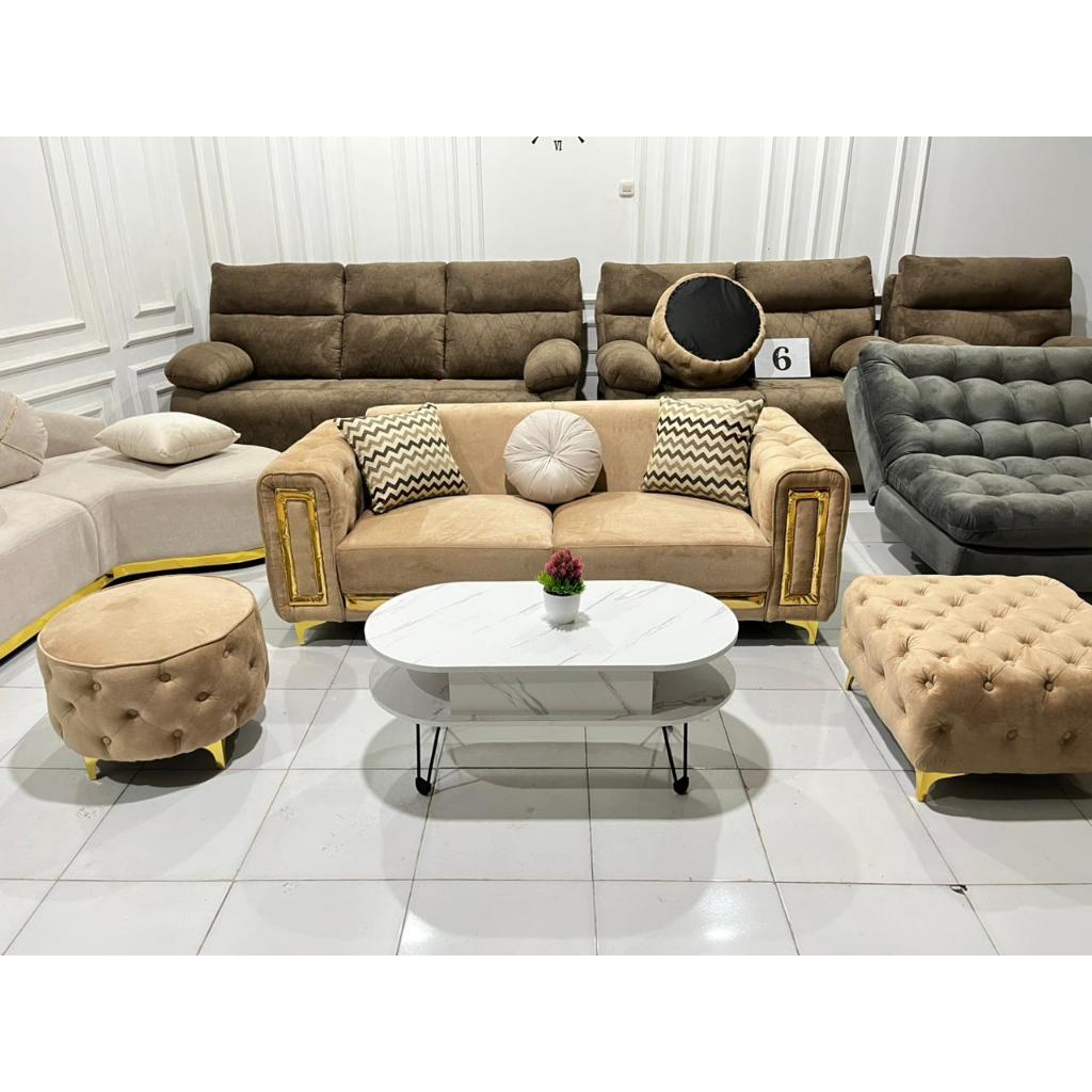 sofa kancing stool kotak+bulat gratis bantal