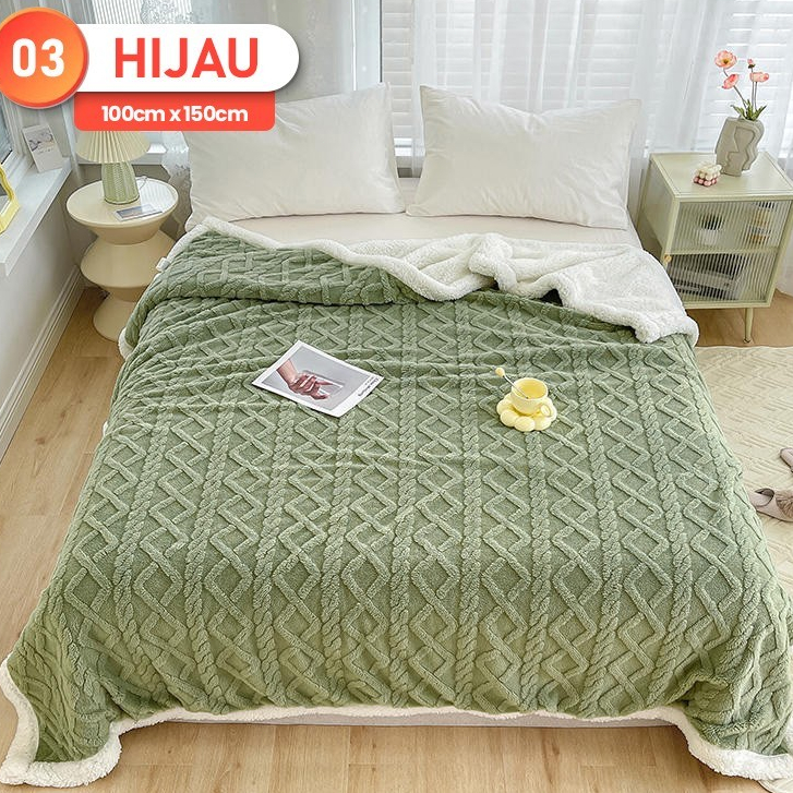 Selimut Dewasa Bulu Halus 180x200cm/ Selimut Tebal Polyester Lembut/Selimut/BedCover Motif Aesthetic