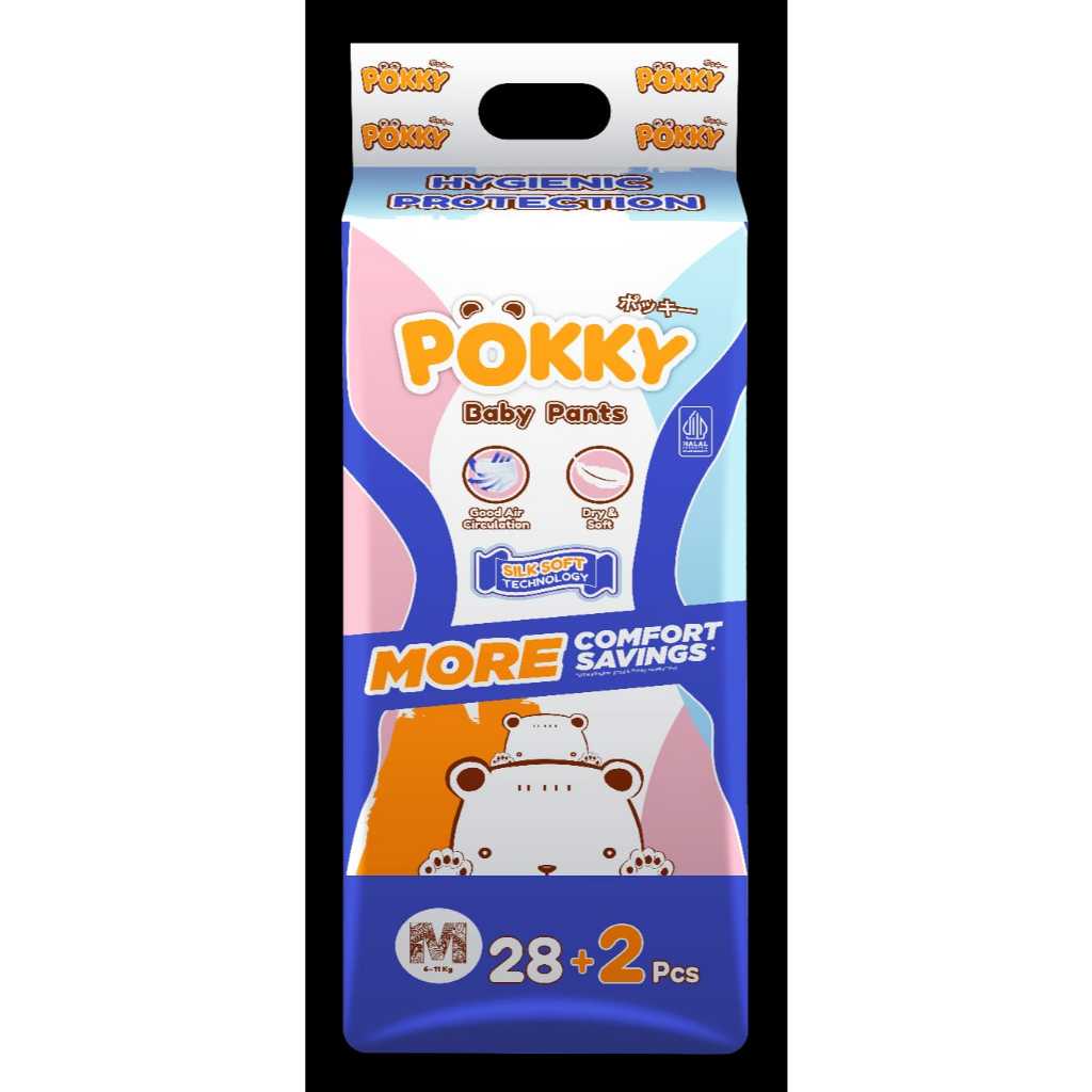 POKKY BABY DIAPERS PANTS M28+2