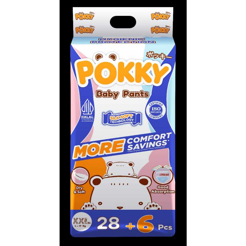 POKKY BABY DIAPERS PANTS XXL28+6