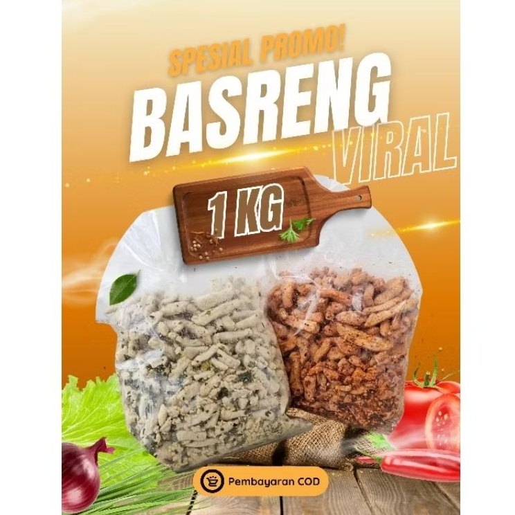 

1KG Basreng Pedas Daun Jeruk 30rb Sultan Cianjur Makaroni Bantat Gurih Renyah Murah Kriuk Krispi COD