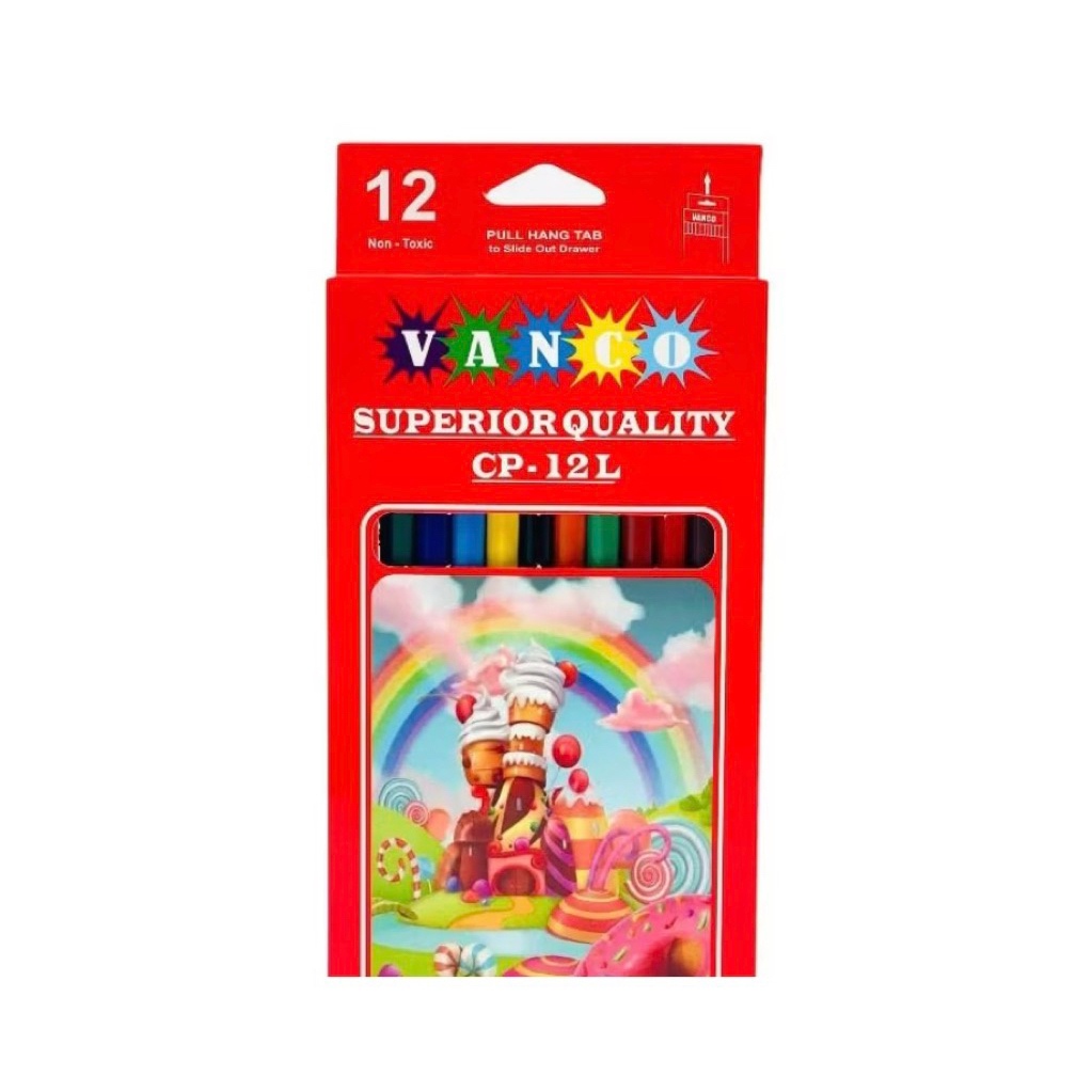 

PENSIL WARNA / PENSIL GAMBAR / COLOR PENCIL VANCO 12 WARNA PANJANG CP-12L DAN 12 PENDEK