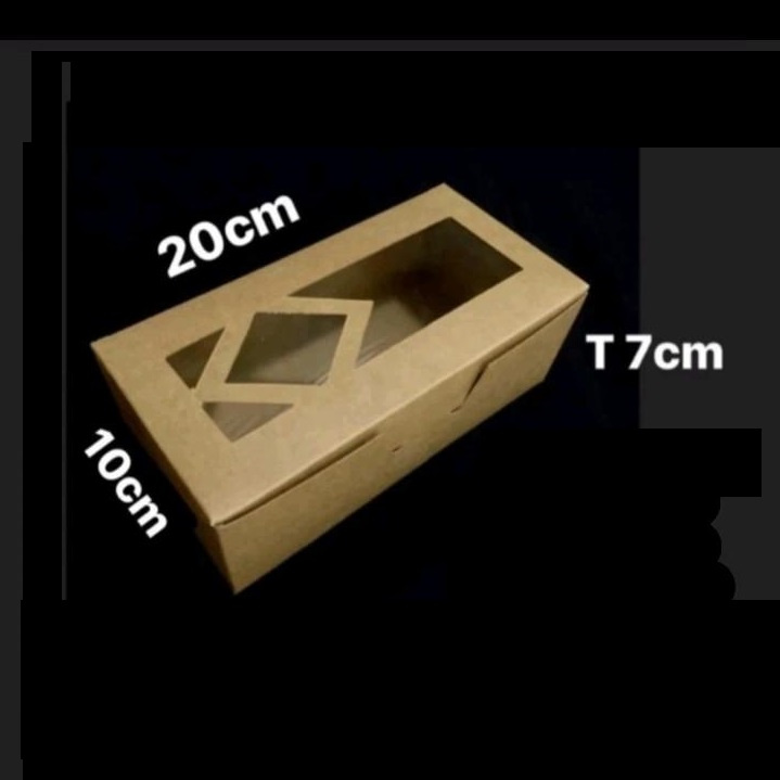 

5 Pcs Kotak Jendela Diamond Ukuran 20x10x7cm Kemasan Kue Brownies Laminating Dalam Polos