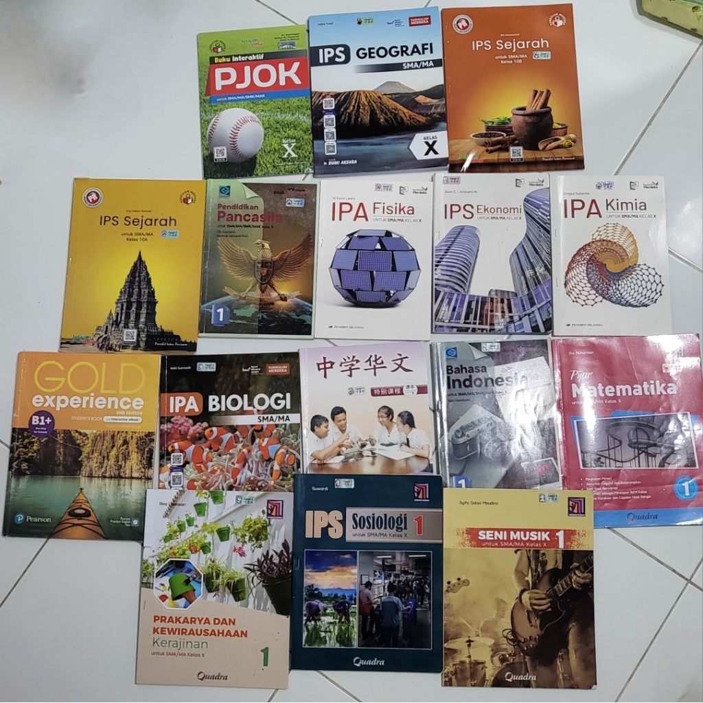 Buku Ekonomi,Sosiologi, Geografi Quadra kelas X