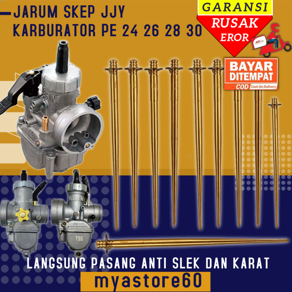 Jarum Skep Sekep JJY Karburator Karbu Carbu Carburator PE Seri JJY 24 26 28 30 Anti Macet Dan Anti N