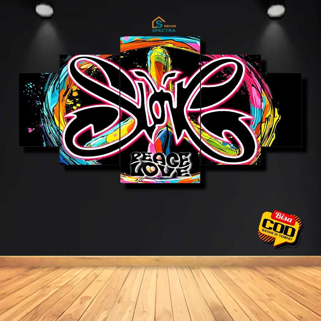 SPECTRA HIASAN PAJANGAN DINDING KAMAR POSTER MUSIK/BAND SLANK 1 SET POSTER KAYU WALL DECOR