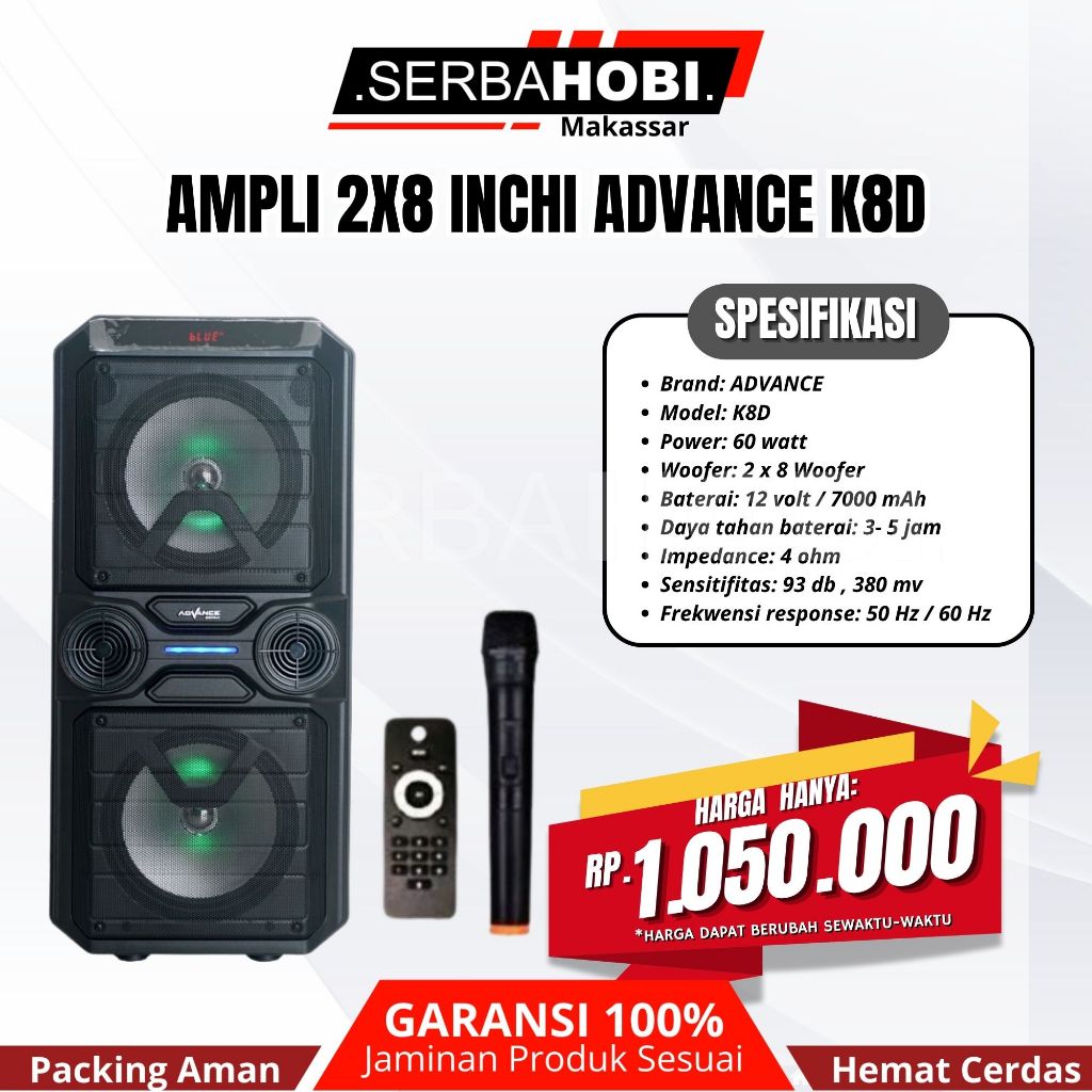 Speaker Portable Karaoke Advance K8D Sound Mantap