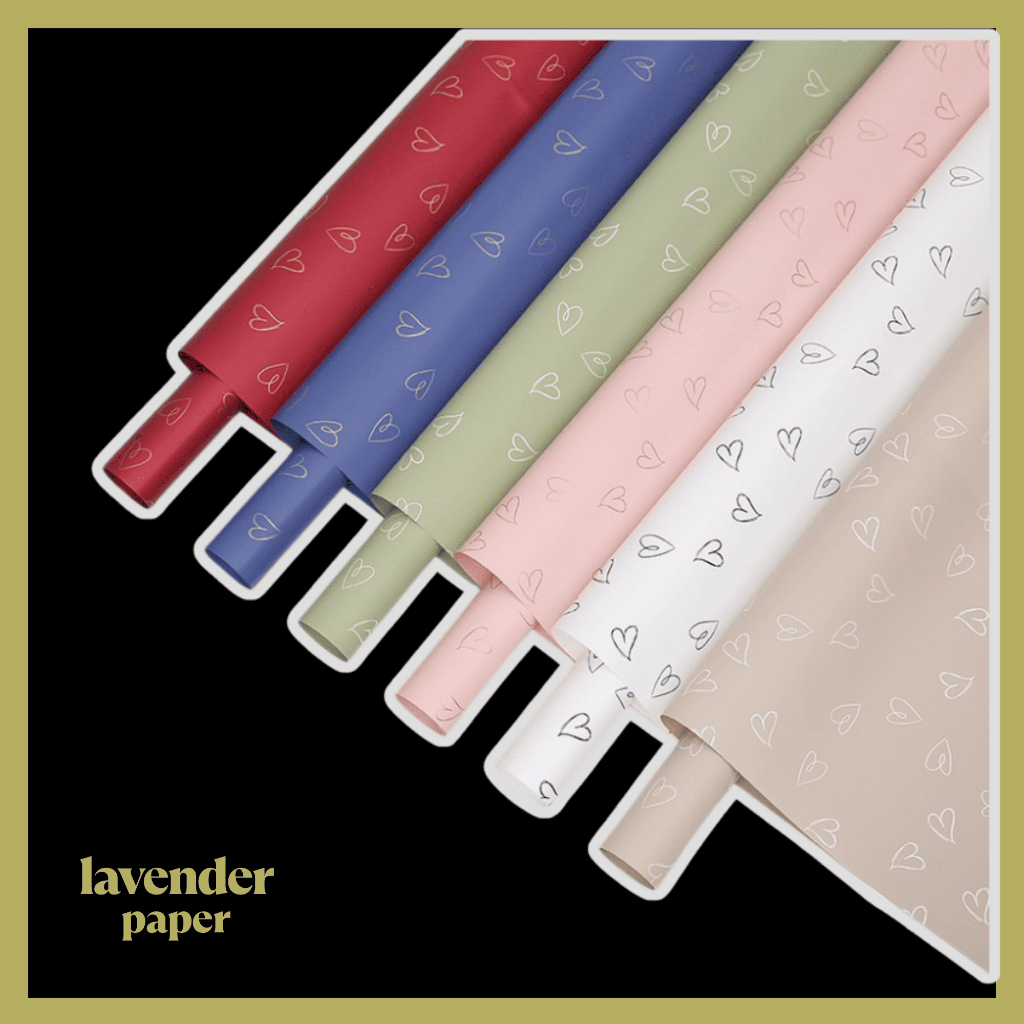 

Flower Wrapping Paper Love Korean Cellophane Kertas Bunga Buket Motif Love Garis KB068