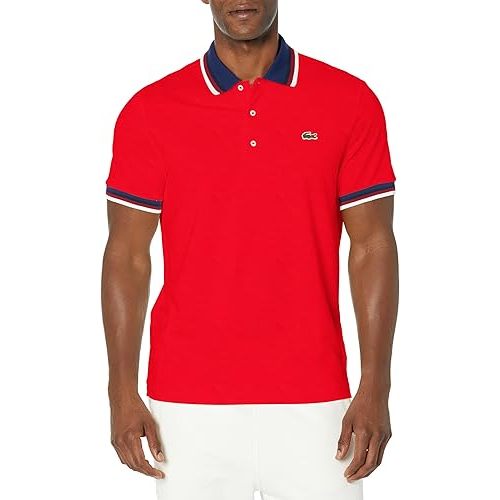 Lacoste Men's Regular Fit Stretch Piqué Polo Shirt RED
