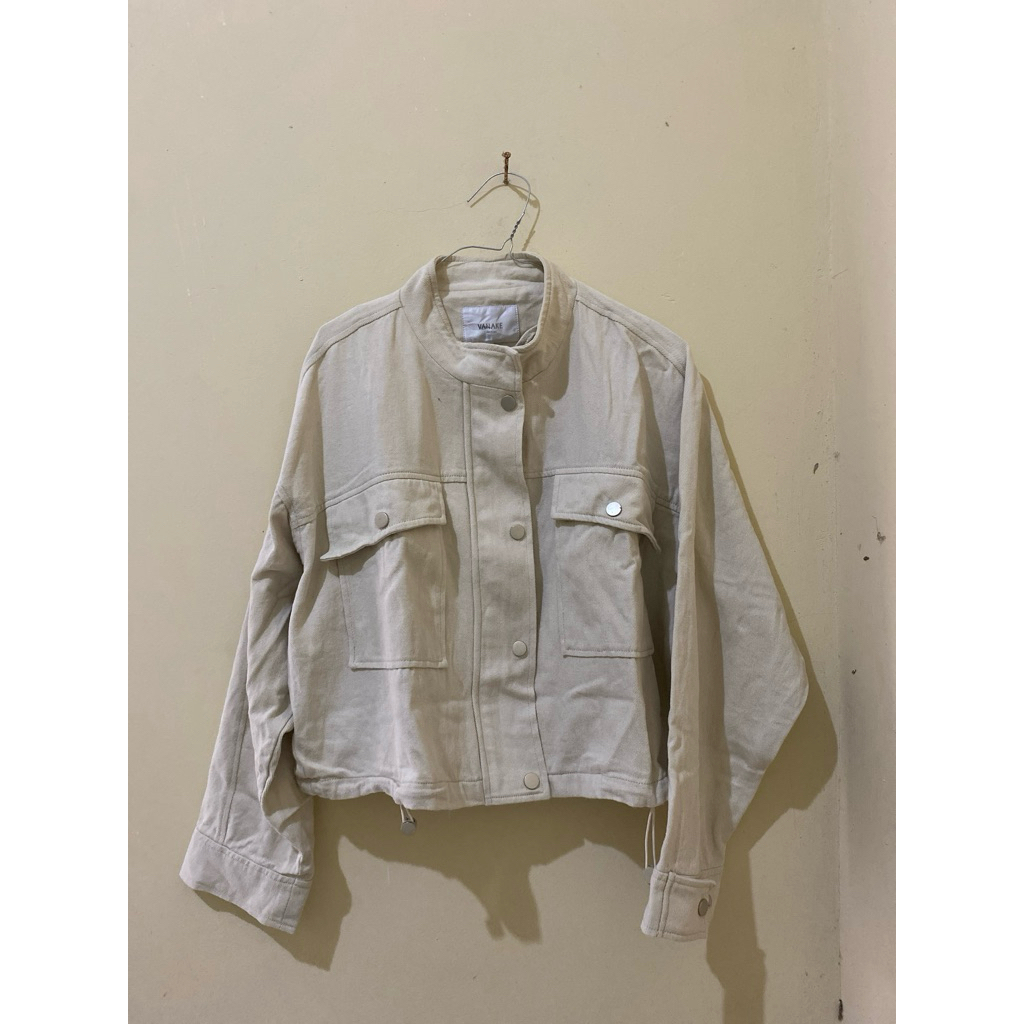jaket denim putih