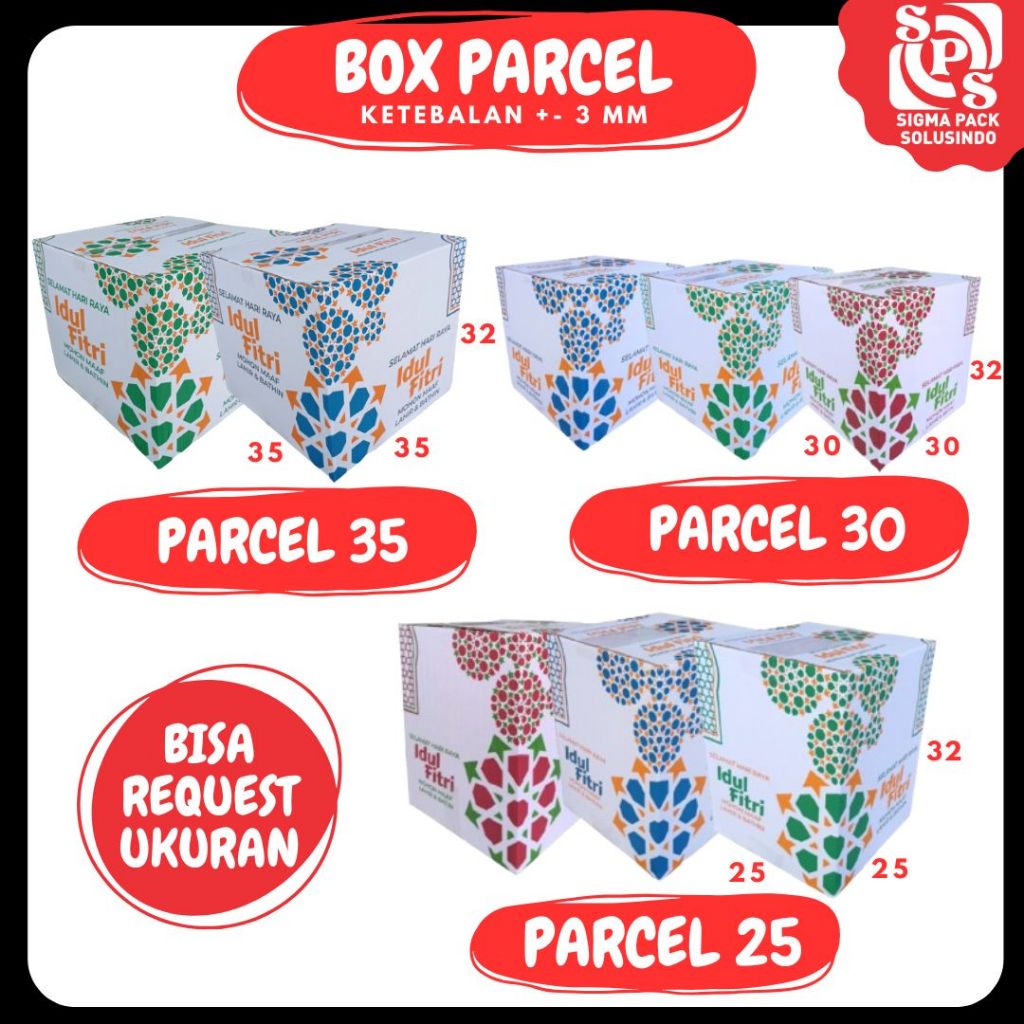 

Box Parcel Lebaran 40x25x32 /35x35x32 / 31x25x24 30x30x32 / 25x25x32 Motif Idul Fitri Hampers Oleh Oleh Sembako Bingkisan Ied Mubarak Parcel Lebaran