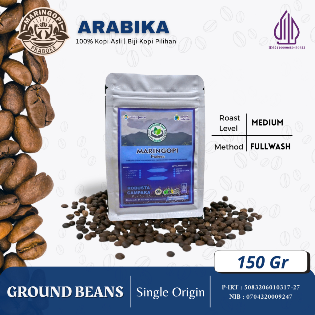 

MARINGOPI Arabica Ground Beans - Kopi Bubuk Arabika 150gr
