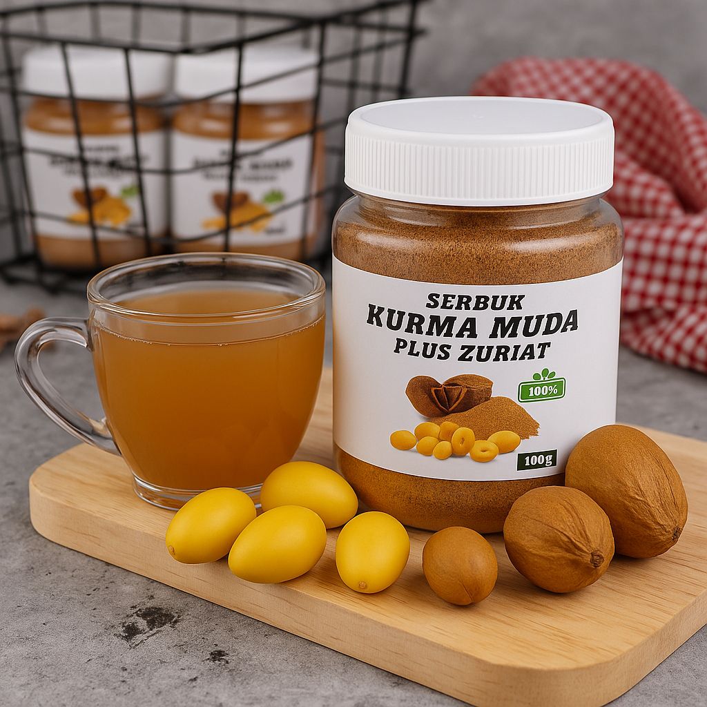 Kurma Muda Serbuk Plus Zuriat Solusi Promil Alami/Dates Pollen Powder Buah Zuriyat 100gr