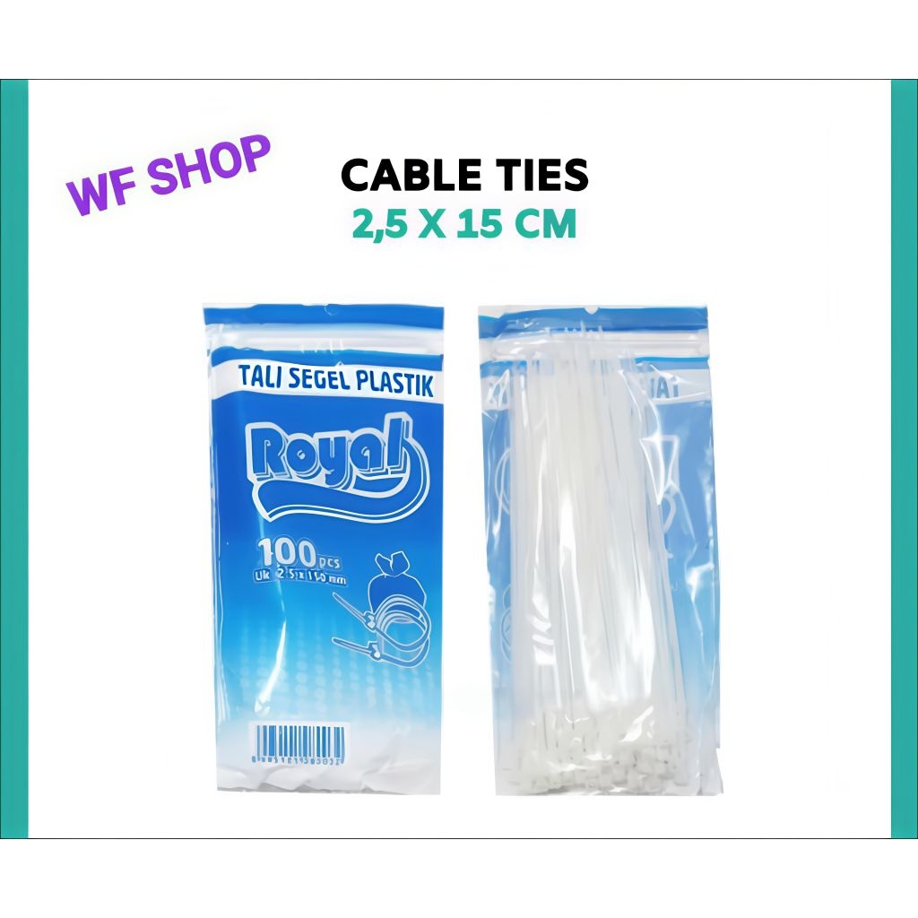 

CABLE TIES KABEL TIES TALI SEGEL Isi 100pcs KANTONG PLASTIK KLIP 2,5 X 15CM