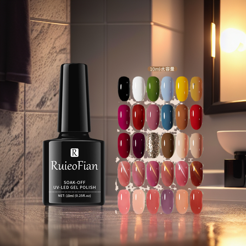 RuieoFian Soak Off UV LED Nail Gel Polish Kutek Gel UV Ruieo Fian Tahan Lama Manciure Pedicure Warna