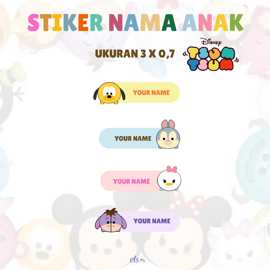 

Stiker Label Nama Anak atau Dewasa Tsum Tsum Disney Tsumtsum Stiker Pack Fast PO Premium Quality Print Waterproof Oilproof Anti Luntur Promo Termurah Bandung