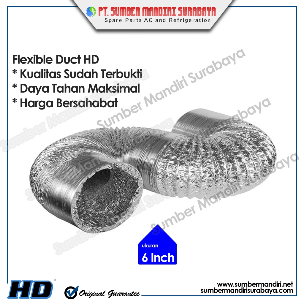 Alumunium Flexible Duct 6" | Selang Exhaust 6 Inch (10 Meter) / Selang Exhaust Fan