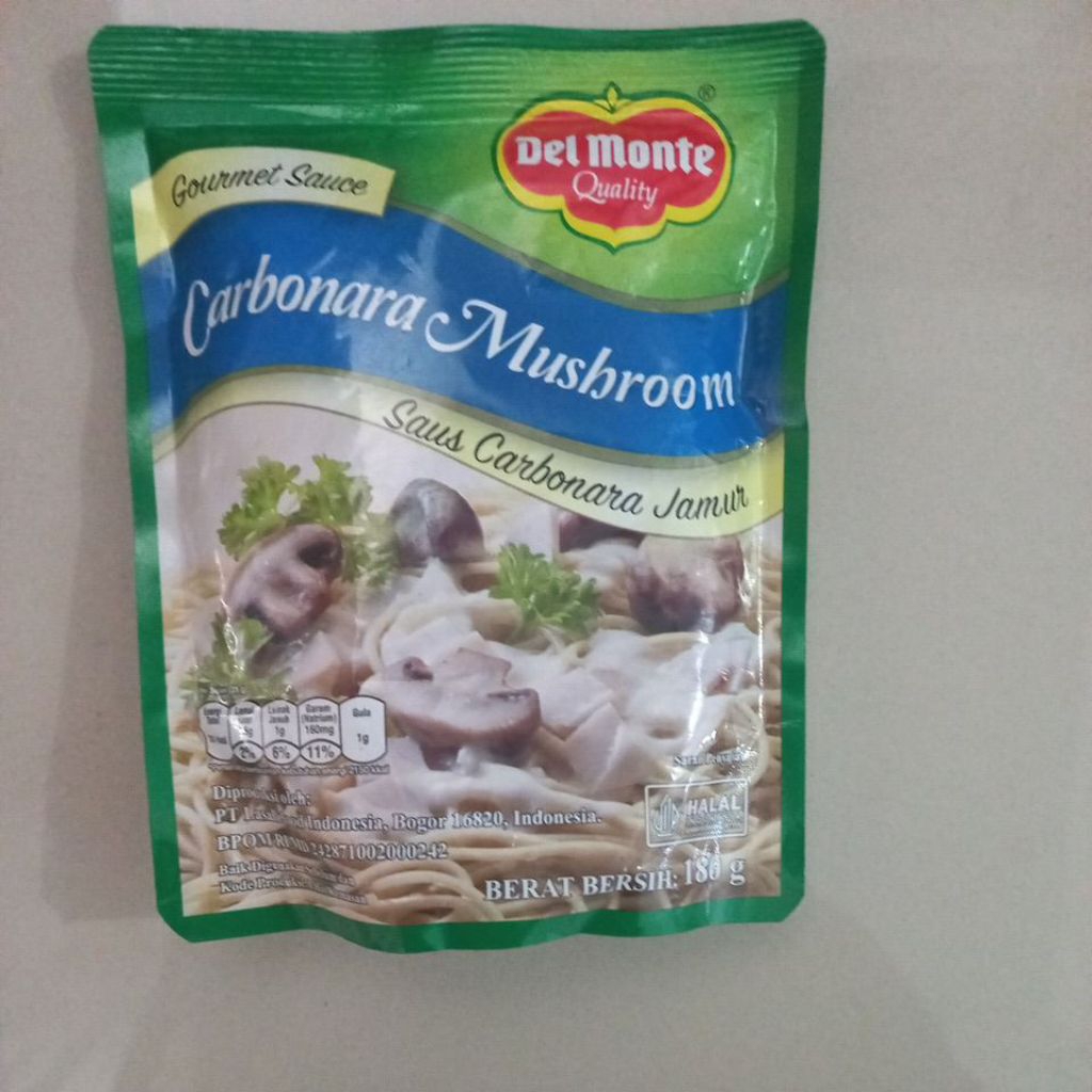 

Saus Carbonara Mushroom 180gr Del Monte/ Saus Carbonara Jamur