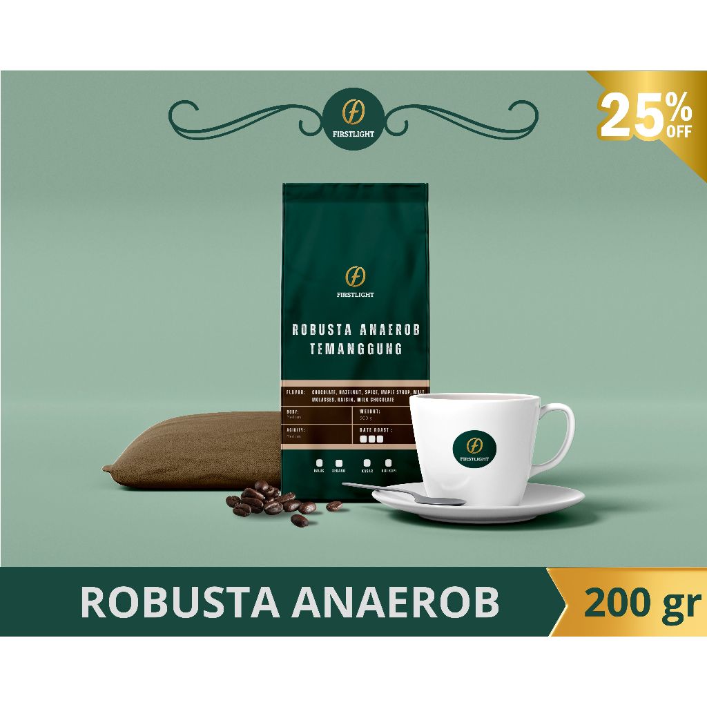 

Kopi Robusta Anaerob Temanggung 200g - Biji / Bubuk Kopi First Light Coffee
