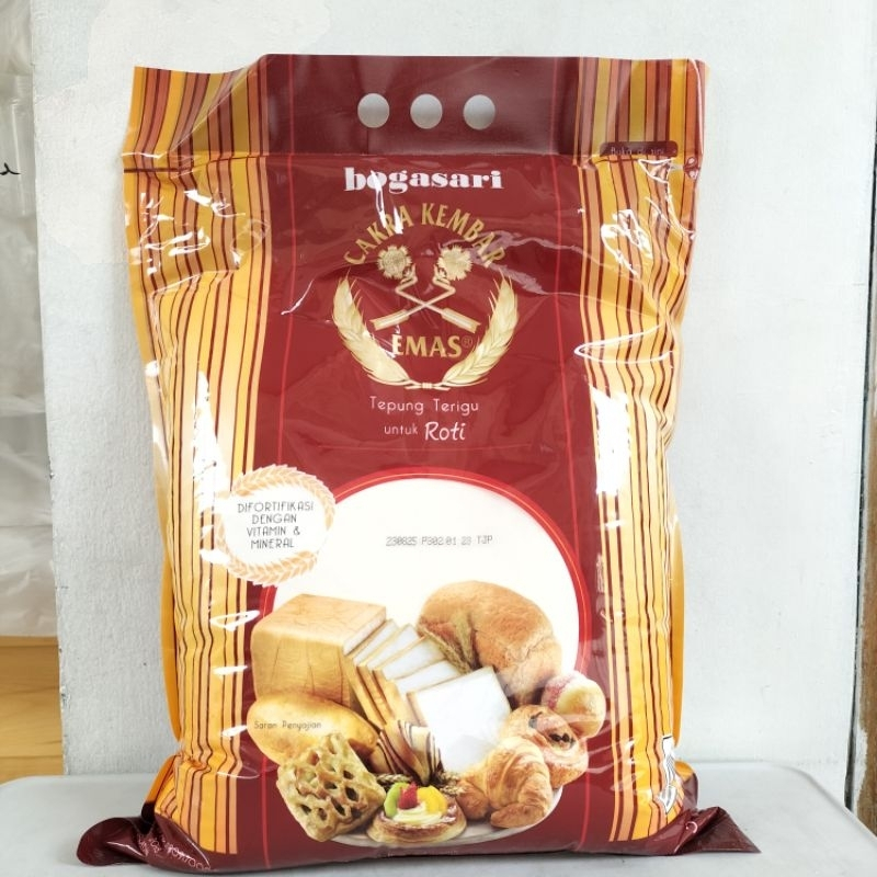 

[oddsolshop] pekanbaru/Tepung Terigu Untuk Roti 5KG Bogasari Cakra Kembar Emas Bread Flour