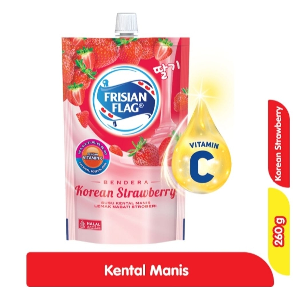

frisian flag kental manis Korean strawberry 260gr