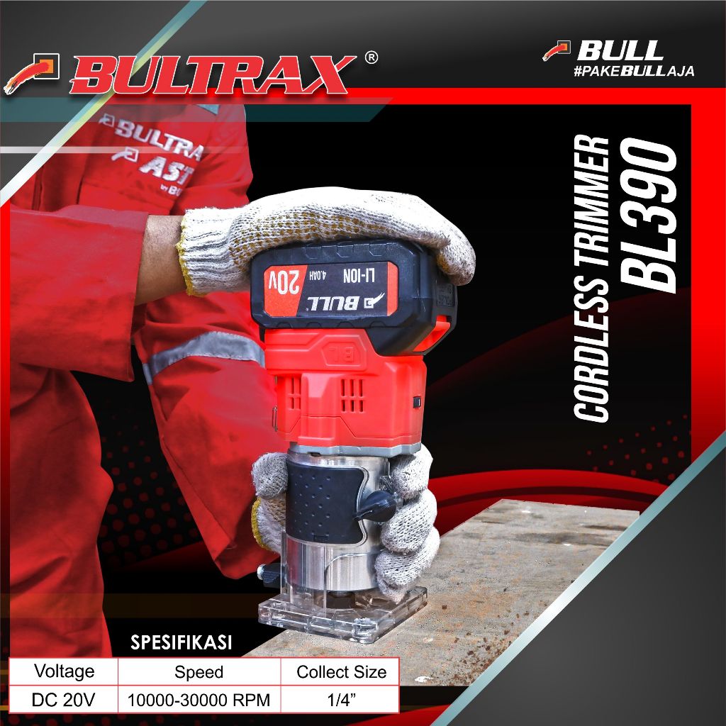 Bull mesin trimmer kayu baterai BL390 kuat bagus cordless wood trimmer