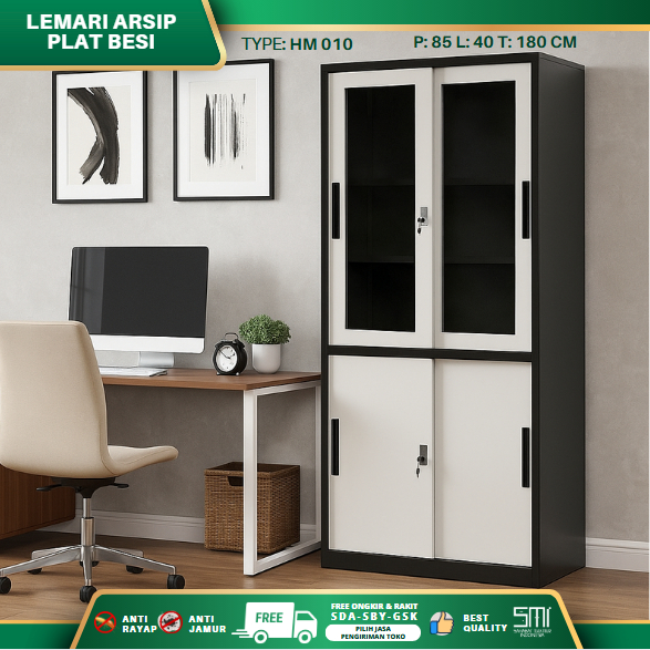 AVERY - Lemari Arsip HM 010 - Lemari Arsip Plat Besi Filling Cabinet Sliding Door Almari Buku Slidin