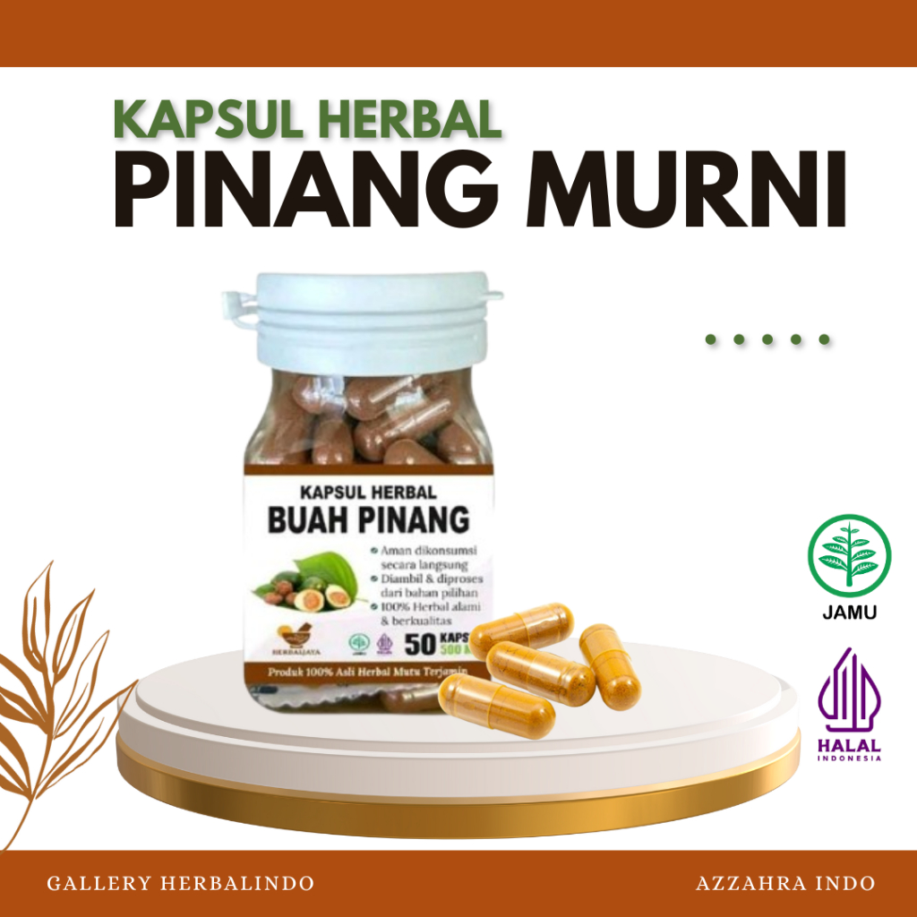

Kapsul Murni Buah Pinang Muda Asli Tanpa Campuran 100% isi 50 btr