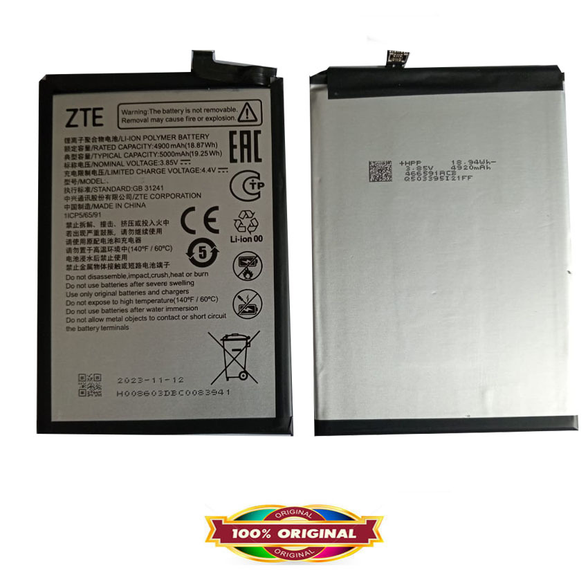 Original Battery for ZTE Blade V50 Design 2023 - ZTE 8050 - 5000mAh - Garansi 1 Bulan