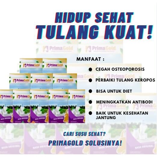 

10 BOX Primagold Susu Kambing Etawa Susu Bubuk Membantu Menguatkan Tulang Gigi Mencegah Kerapuhan Tulang Osteoporosis