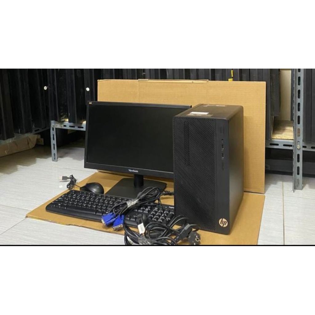 PAKETAN PC HP 280 G3 PROCESSOR I3-7100 MONITOR LED 19INCH RAM 4GB SSD 128GB KONDISI JOSS