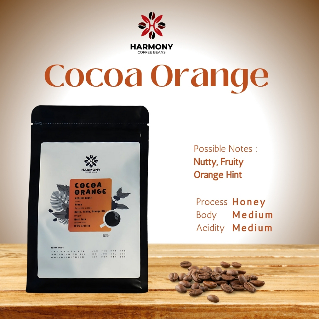 

Kopi Arabika Pangrango Cocoa Orange Honey Process Kemasan 200gr