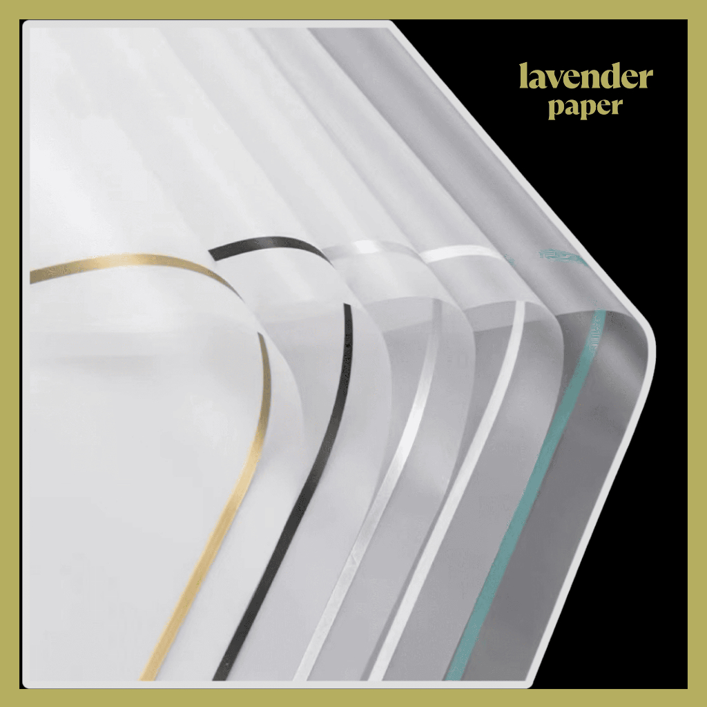 

Isi 20 LEMBAR Flower Wrapping Paper White Transparent Line Color Kertas Buket Bunga Transparan KB082