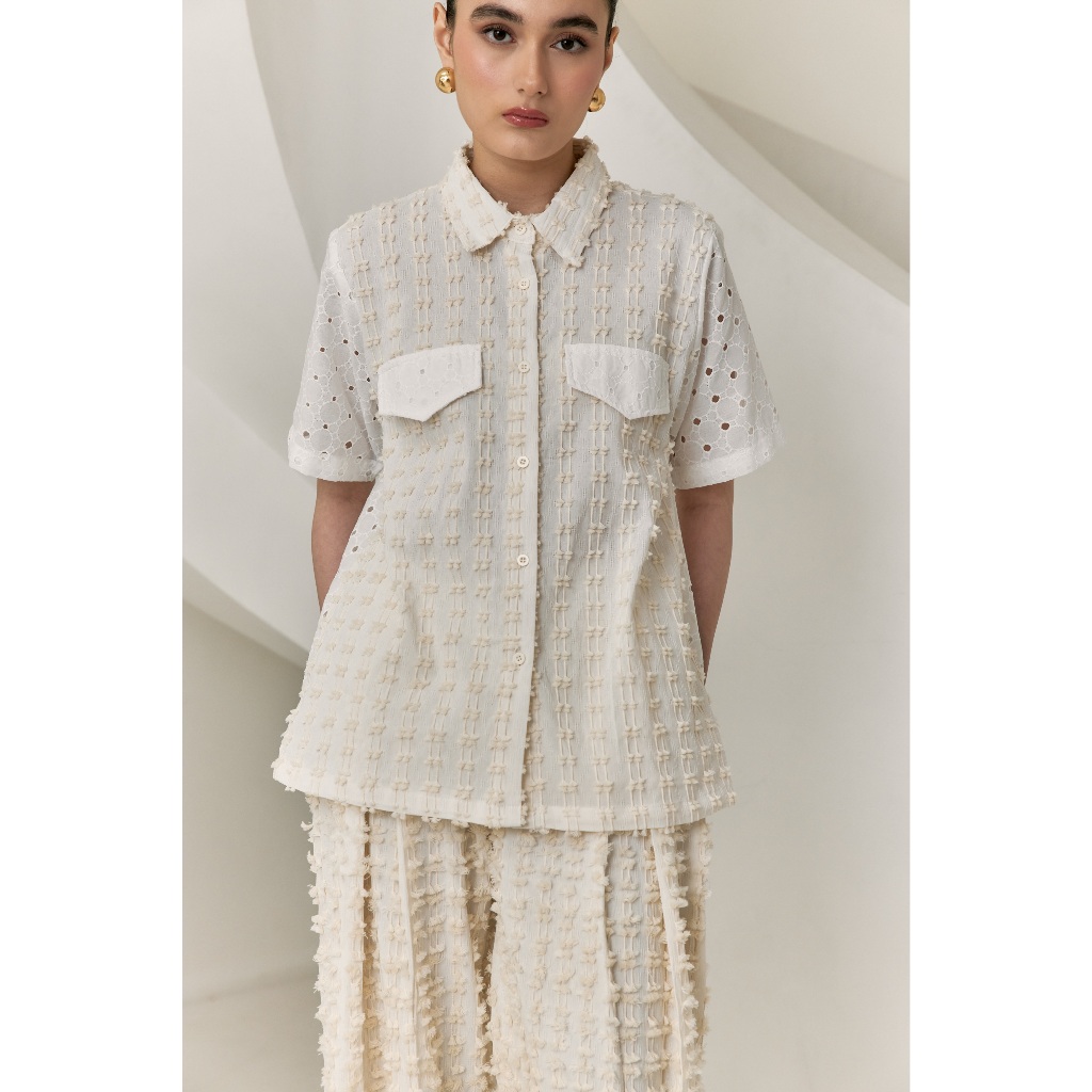 MINEWEAR - ZOE SHIRT - ATASAN KEMEJA WANITA TENUN BULU