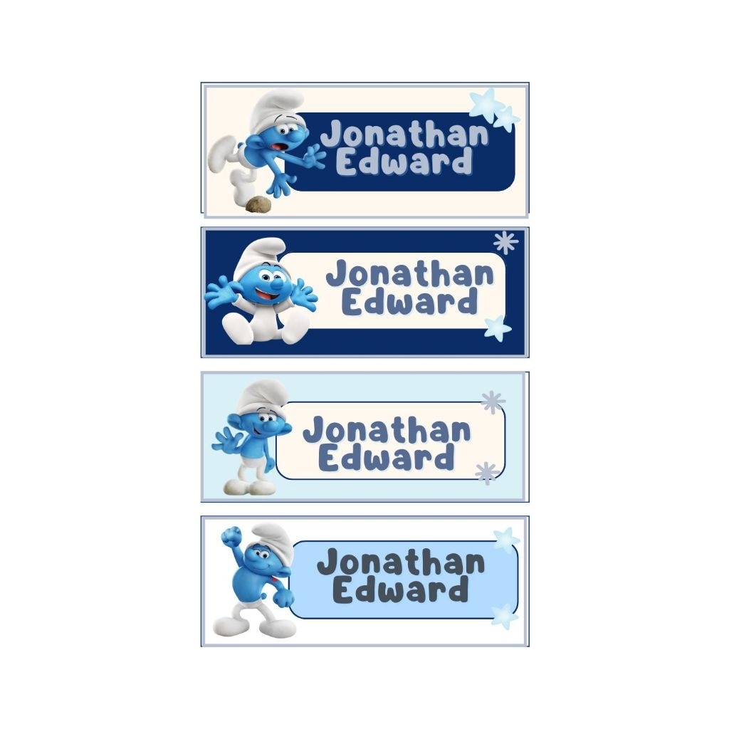 

DAPAT 80pc. TERMURAH, LABEL STICKER TEMA SMURF