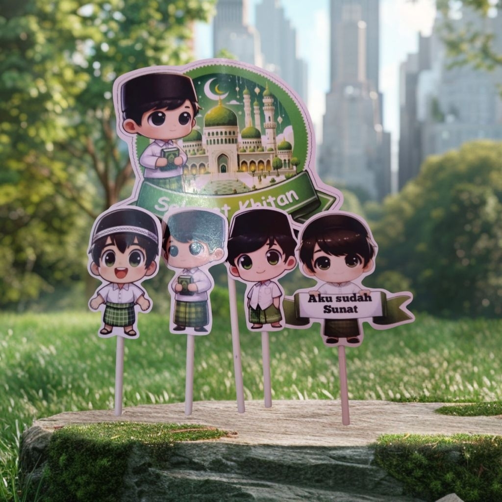 TOPER KUE ULANG TAHUN / TOPER KUE KARAKTER / BANER CAKE TUSUK