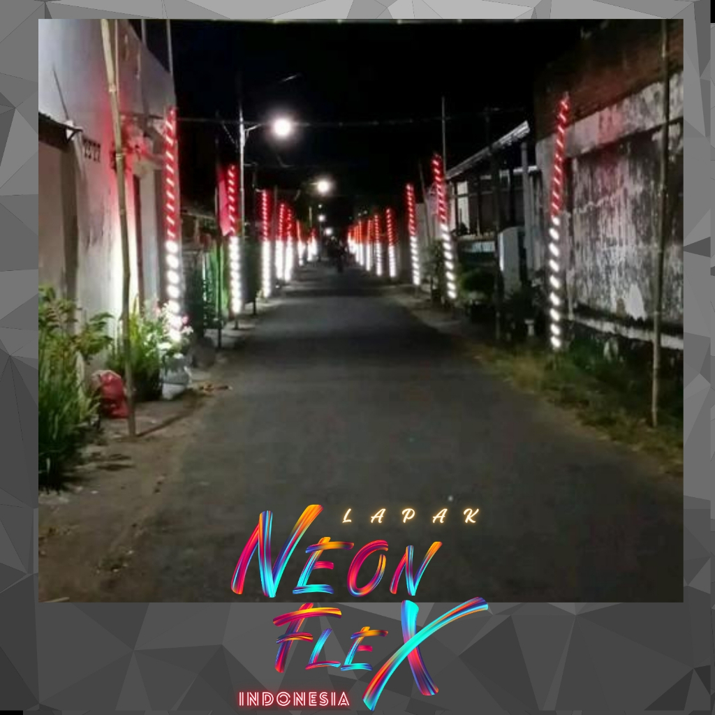 Lampu LED Strip Merah Putih Lampu Hias Tiang Pagar Gapura Agustusan lampu led