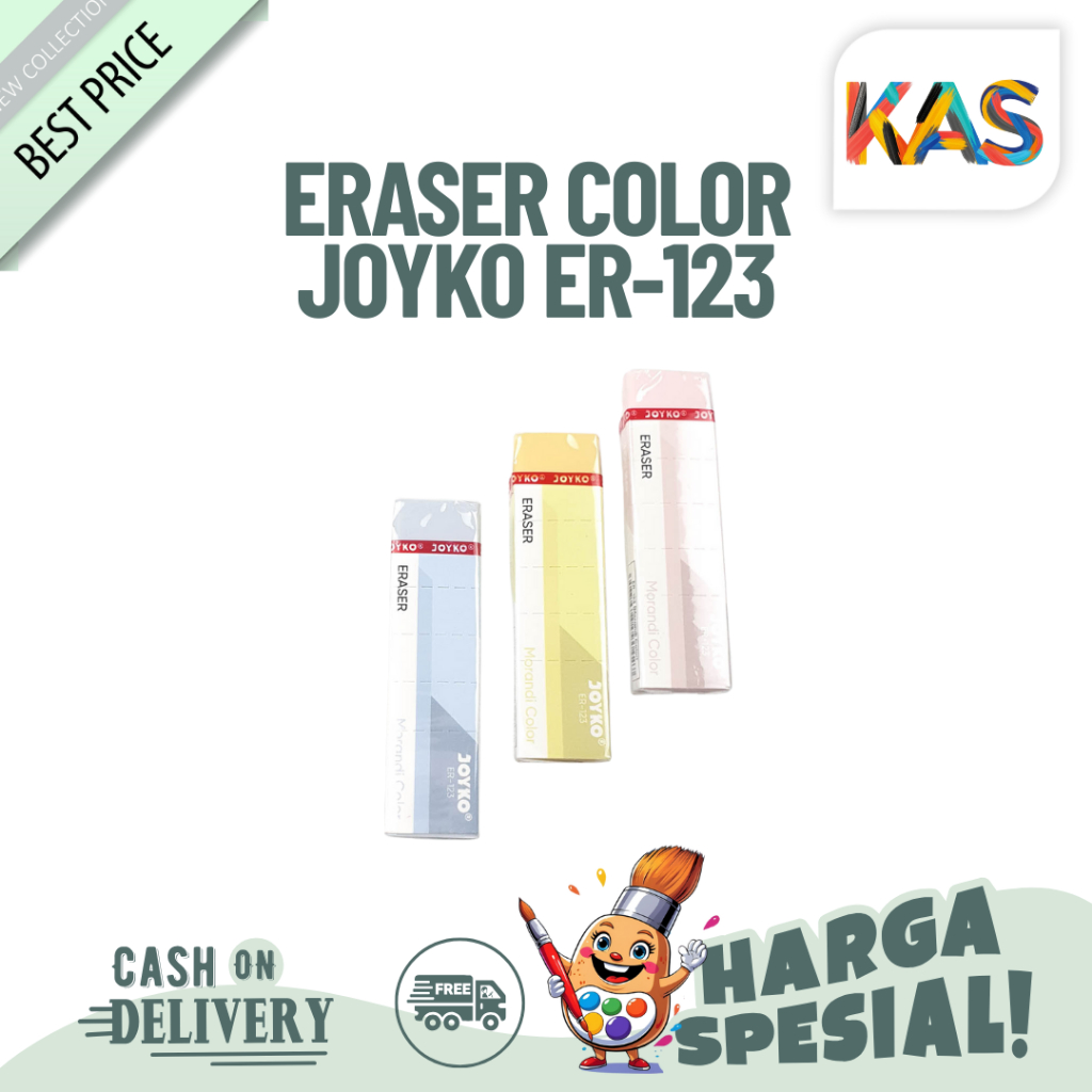 

Penghapus Joyko ER-123 Morandi Eraser Color Stip Lentur Eraser Elastis Warna Pastel - Satuan