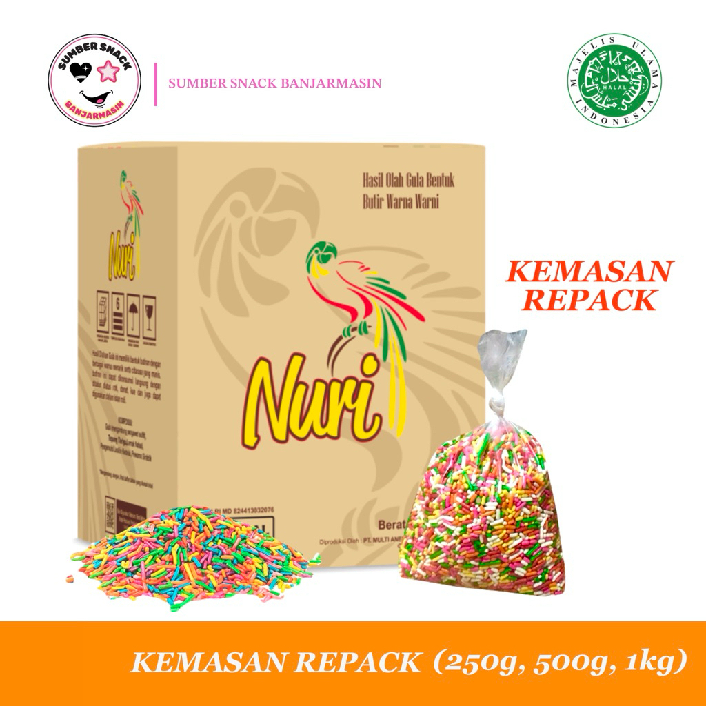 

Nuri Meses Warna Warni Repack (250g, 500g, 1kg)