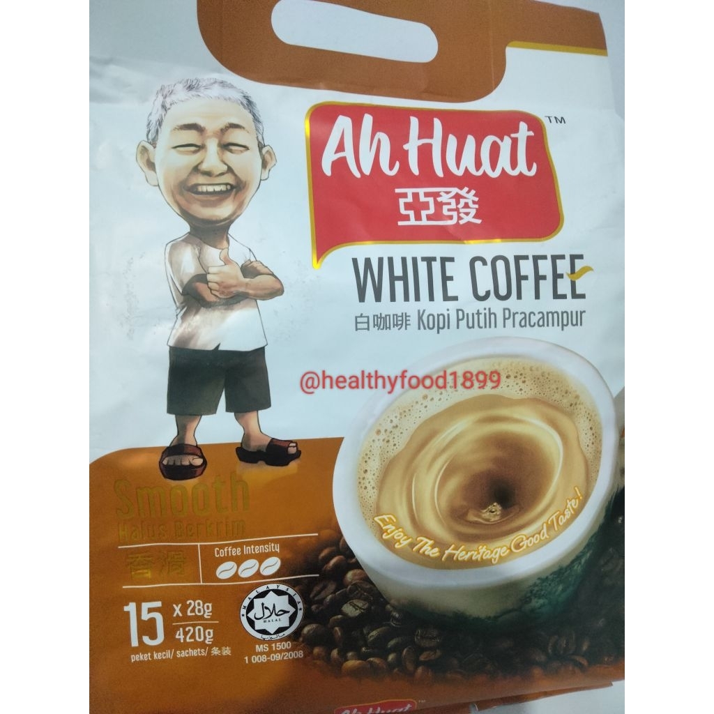 

Ah Huat White Coffee Smooth 1 Sachet – 28g | Kopi Putih Malaysia Lembut & Creamy